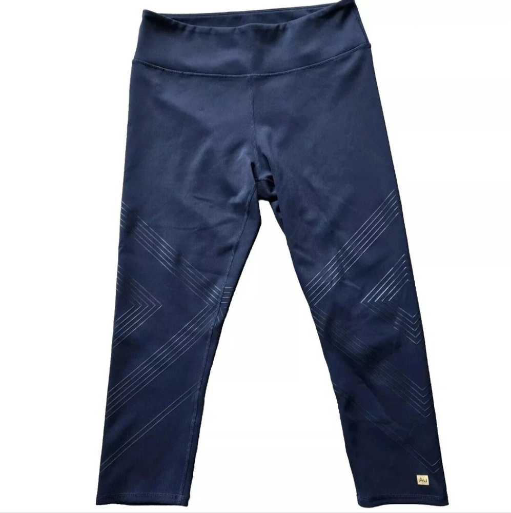 NWOT Aurum Amore Capri Leggings Womens XL Navy Blue Designed in Canada $135